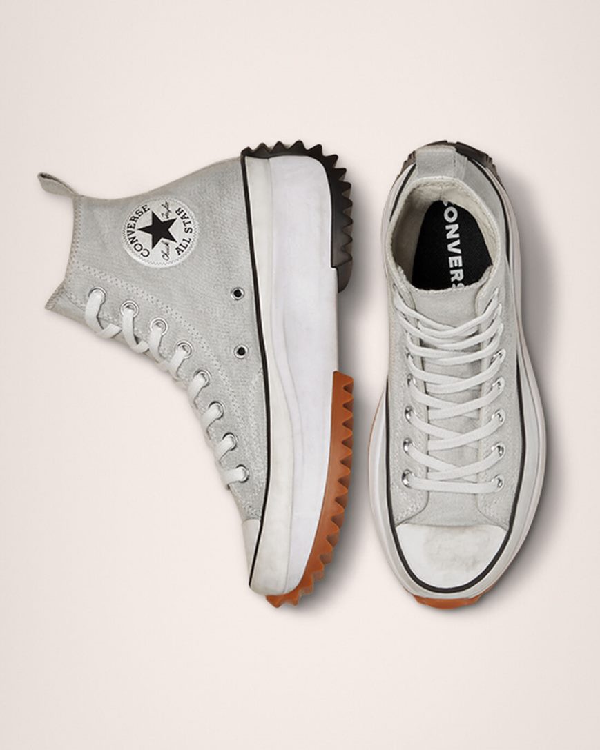 Women's Converse Run Star Hike Smoked Canvas High Top Platform Shoes White | AU 410C8D